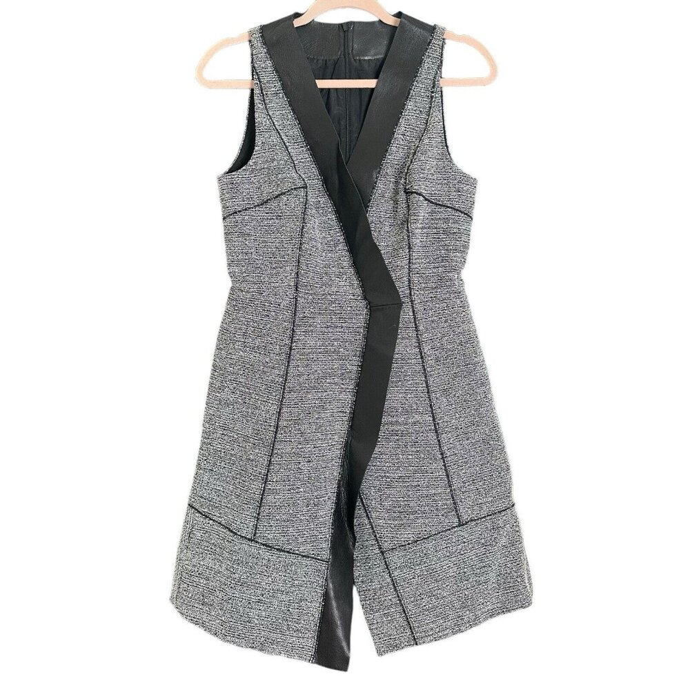 Proenza Schouler Gray and Black Midi Dress
